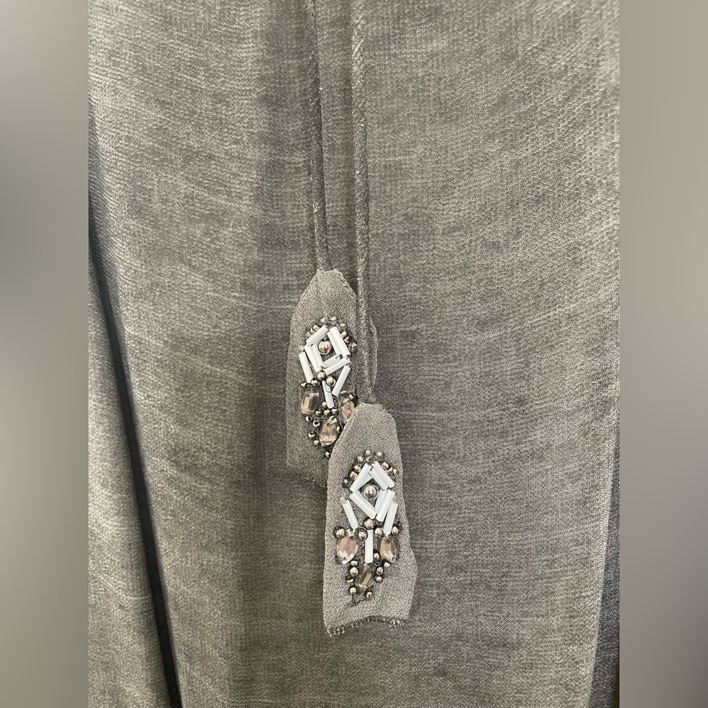 MNG by Mango distressed grey maxi dress size 6 with ties NWT πHost Pick x2π - Picture 5 of 6